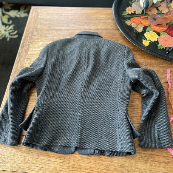 Akris Punto Wool Blazer gray black tweed size 8 - Picture 5 of 14